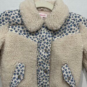 Girl - 3T - Design History Sherpa Blue Daisy Jacket